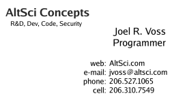 AltSci Concepts Business Card